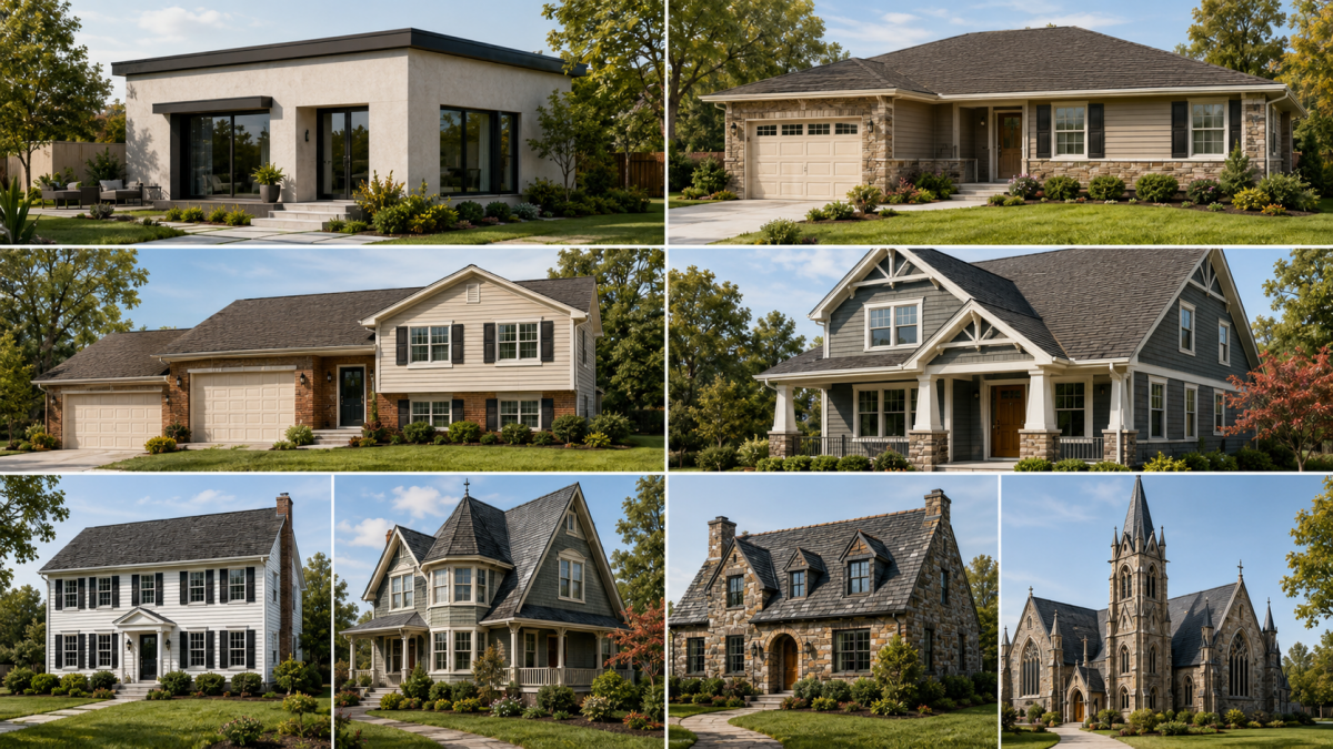 roof pitch variation by building type